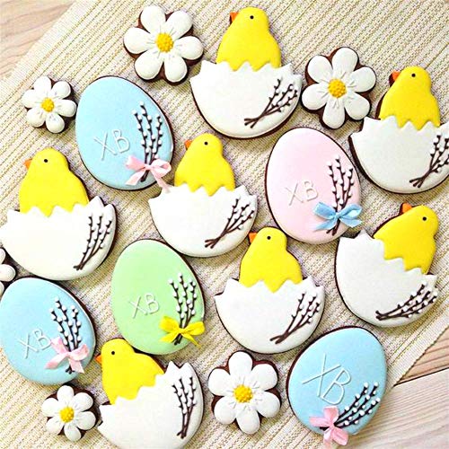 KENIAO Pascua Resurrección Moldes Galletas Primavera Cortadores Galletas - 8 Piezas - Conejito, Zanahoria, Huevo de Pascua, Flor, Cara de Conejito, Pollito y El Conejo Saltarín - Acero Inoxidable