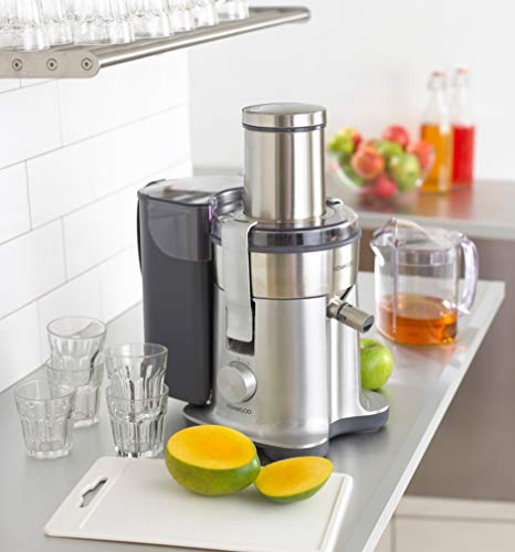 Kenwood JE850 - Licuadora, 1500 W, 3 L pulpa, 1.5 L zumo, acero inoxidable, plateado
