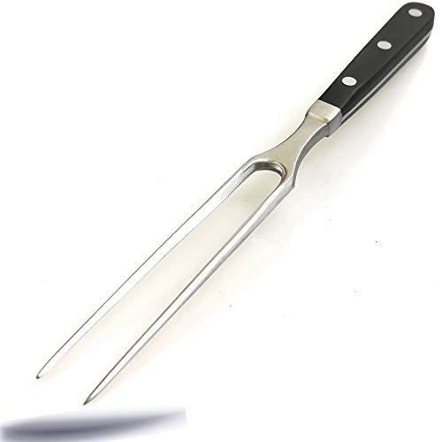 Kerafactum - Tenedor para trinchar carne, para asar y carne de barbacoa, acero inoxidable de alta calidad, 29 cm