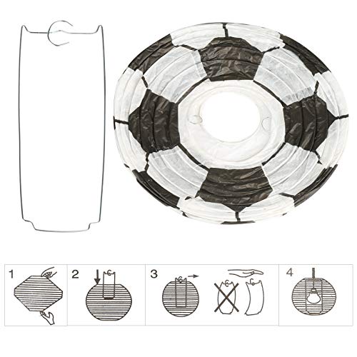 Kesote 5 Linterna de Papel en Forma de Fútbol Linterna de Papel de 8'' de Diámetro Decoración para Casa o Jardín