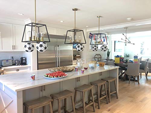 Kesote 5 Linterna de Papel en Forma de Fútbol Linterna de Papel de 8'' de Diámetro Decoración para Casa o Jardín