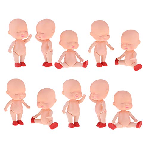 KESOTO 10 Unids Realista Muñeca Recién Nacida Durmiendo Mini Bebé Muñeca Desnuda Cuerpo Molde Baño