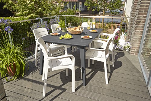 Keter - Silla de jardín exterior Tisara, Color blanco