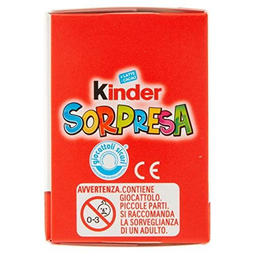 Kinder Ferrero - Huevo dulce con sorpresa, recubierto de chocolate fino a leche, 4 paquetes de 3 unidades de 20 g [12 unidades, 240 g]