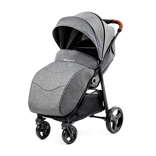 Kinderkraft Silla de Paseo GRANDE, Carrito, Capota Desplegable, para Niños, Gris