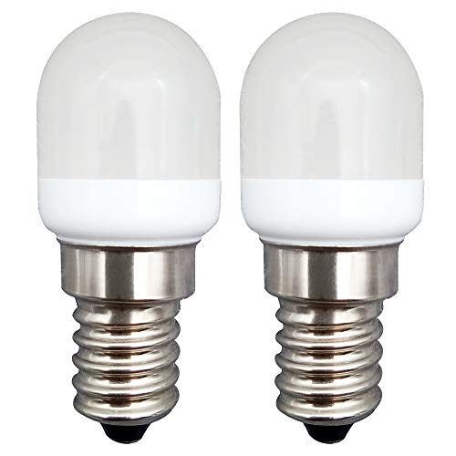KingYH 2 Pieza LED Frigorifico Lámpara 2W E14 LED Bombilla ESE Blanco Frío 6000K 180LM Equivalente 20W Halógeno Regulable para Campana Extractora Máquina de Coser [Eficiencia Energética A++]