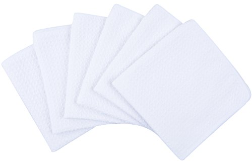 KinHwa paños de limpieza facial maquillaje Remover paños de secado rápido de microfibra Waffle Weave antibacterial Paños de cara 33 cm x 33cm 6 unidades blanco