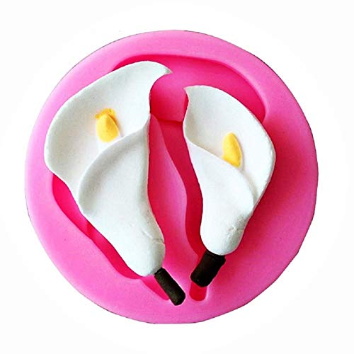 KIRALOVE Molde de Silicona - panqueque - 2 Flores de Cala - Uso alimentario - Pasta de azúcar - Fondant - Pasteles de Magdalenas - hágalo Usted Mismo - Idea de Regalo - Hobby - Cocina