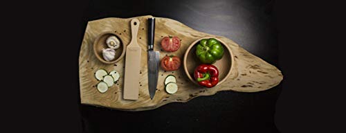 Kit de bricolaje un suavizador de cuero (Asentador o Afilador) BACHER Premium STROP. Lamina de cuero curtido ruso Juchtenleder (206mm x 56mm), cinta adhesiva 3M, kit de 4 x 7g compuestos de afilado