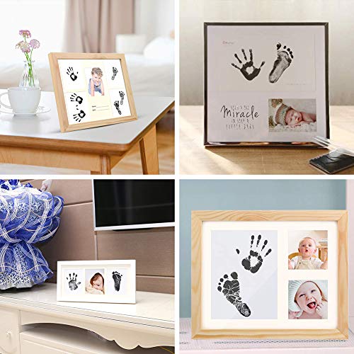 Kit de Huella Bebe Pie y Manos,Almohadilla de Tinta Para Bebes,Juego de impresión para bebé,Bebé Kits de Impresión de Huellas De Mano Y Pies,Perfecto para Regalo de Bebé de Recuerdo Familiar,2pc,Negro