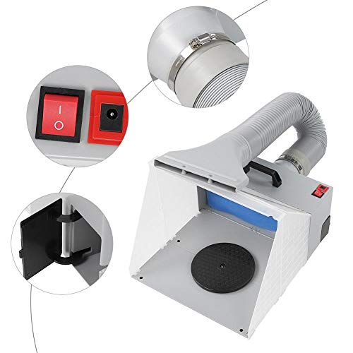 Kit de manguera para cabina de pintura Pintura Artesanía Extractor de olores Hobby Cabina de pintura portátil con luz LED Mesa giratoria Ventilador potente con extracción de filtro