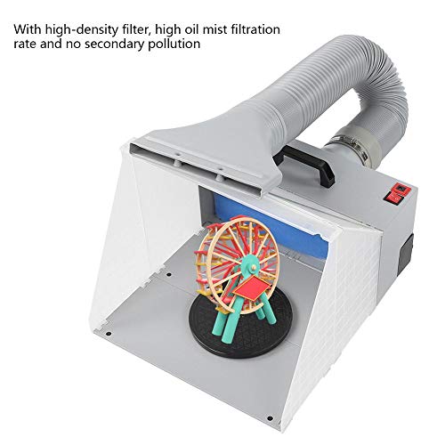 Kit de manguera para cabina de pintura Pintura Artesanía Extractor de olores Hobby Cabina de pintura portátil con luz LED Mesa giratoria Ventilador potente con extracción de filtro