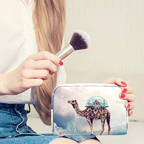 Kit de Maquillaje Neceser Camello Gigante Make Up Bolso de Cosméticos Portable Organizador Maletín para Maquillaje Maleta de Makeup Profesional 18.5x7.5x13cm