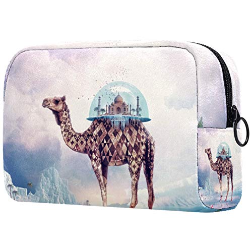 Kit de Maquillaje Neceser Camello Gigante Make Up Bolso de Cosméticos Portable Organizador Maletín para Maquillaje Maleta de Makeup Profesional 18.5x7.5x13cm