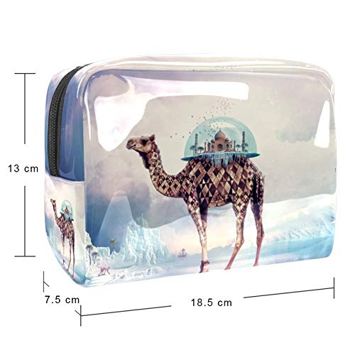 Kit de Maquillaje Neceser Camello Gigante Make Up Bolso de Cosméticos Portable Organizador Maletín para Maquillaje Maleta de Makeup Profesional 18.5x7.5x13cm