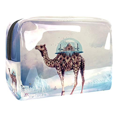 Kit de Maquillaje Neceser Camello Gigante Make Up Bolso de Cosméticos Portable Organizador Maletín para Maquillaje Maleta de Makeup Profesional 18.5x7.5x13cm
