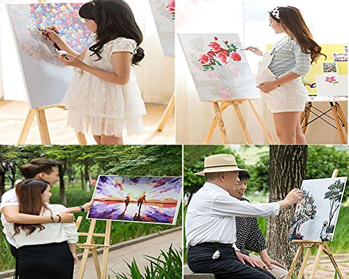 Kit de pintura al óleo por número para niños adultos principiantes de 40 x 50 cm – Mujer en la lluvia, dibujo con pinceles decoración de Navidad regalos Without Frame