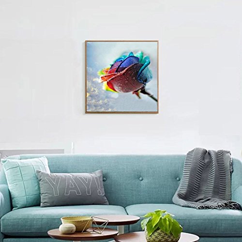 Kit de pintura de diamante 5D por números, diseño de rosas de colores con diamantes de imitación bordados, cuadros de punto de cruz, manualidades para decoración de la pared del hogar, 30 x 30 cm