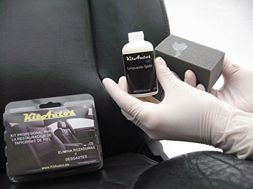 Kit restauracion tapicerias de piel,color negro .KITAUTOS.
