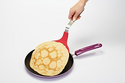 Kitchen Craft Colourworks - Paleta de Cocina con Cabeza de Nailon y Mango de Acero Inoxidable (38 cm), Color Rojo y Plateado