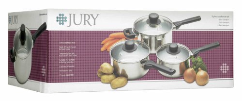 Kitchen Craft Jury - Juego de cazos de acero inoxidable