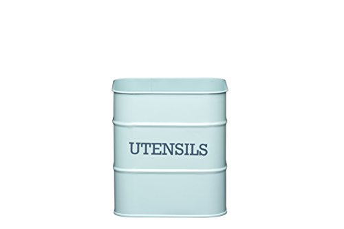 Kitchen Craft Living Nostalgia Lata de Acero para Utensilios de Cocina, Color Azul