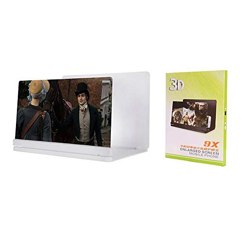 Kitchen-dream Lupa de Pantalla móvil - Soporte de Escritorio Plegable de Pantalla amplificadora de teléfono móvil 3D para Todos los Modelos de teléfonos Inteligentes (Negro)