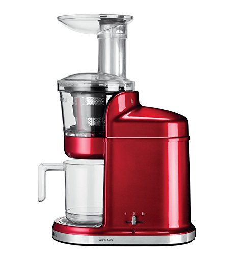 KitchenAid 5KVJ0111ECA - Exprimidor eléctrico, 80 RPM, 250 W, color rojo