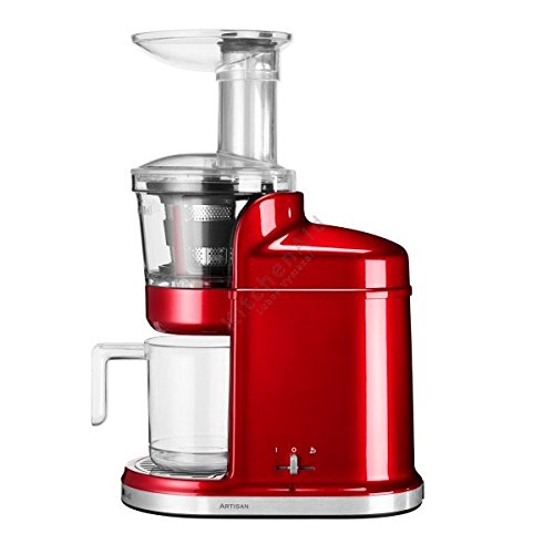 KitchenAid 5KVJ0111ECA - Exprimidor eléctrico, 80 RPM, 250 W, color rojo