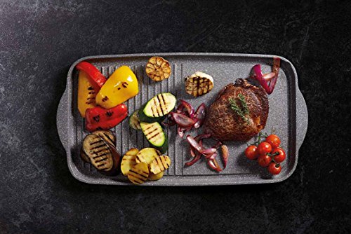 Kitchencraft Masterclass – Plancha de aluminio fundido antiadherente apto para inducción, 51 x 27 cm (20 x 10,5 cm), color gris