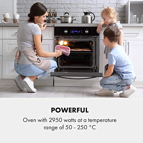 Klarstein Gusteau Ignito lote de cocina - Horno+Placa de cocina, Gas y eléctrico, 4 zonas para cocinar: autárquico, 60 cm, Quemador Sabaf, Gas natural,Propano, Válvula de seguridad, Negro-Acero
