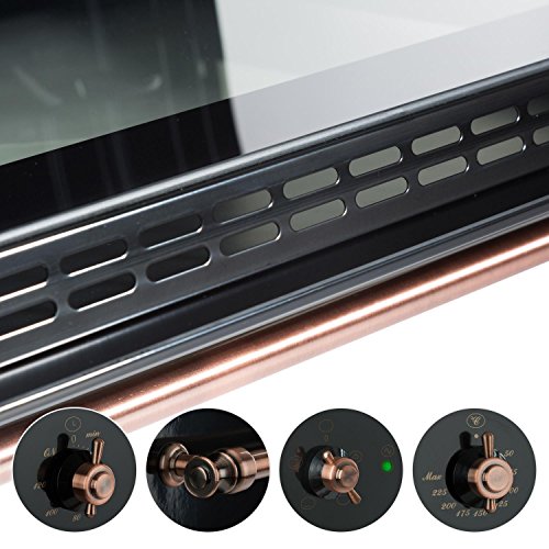 KLARSTEIN Vilhelmine Horno Empotrado multifunción con diseño Retro (Capacidad 55 L, bajo Consumo, Clase energética A, regulador, Temporizador, iluminación, Bandeja, Parrilla) - Negro