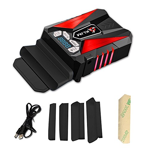 KLIM™ Cool – Refrigerador para Ordenador Portátil – Ventilador de Alto Rendimiento para Una Rápida Refrigeración, Aspiradora de Aire USB, Rojo [Nueva Versión 2020 ]