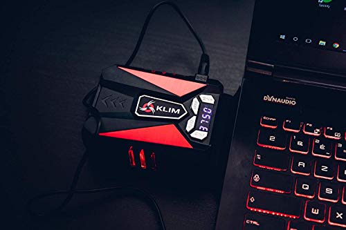 KLIM™ Cool – Refrigerador para Ordenador Portátil – Ventilador de Alto Rendimiento para Una Rápida Refrigeración, Aspiradora de Aire USB, Rojo [Nueva Versión 2020 ]
