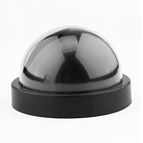 Kongqiabona-UK Cámara de vigilancia CCTV Falsa semiesférica doméstica Falsa Inteligente de plástico Negro con luz LED roja Intermitente CA-05
