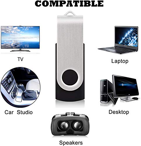 KOOTION Pendrives 2GB 2.0 USB Memorias 2GB 20 Piezas Pen Drive USB 2.0 Flash Drive 2 Gigas Lote Pincho USB Pen Stick Pack de 20 Unidades, Negros