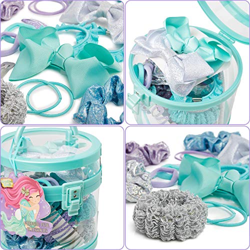 KreativeKraft Accesorios para el Pelo Niña de Sirena, Incluye 30 Piezas Coleteros Gomas Pelo Horquillas Clips, Adornos para el Cabello, Regalos Originales para Niñas