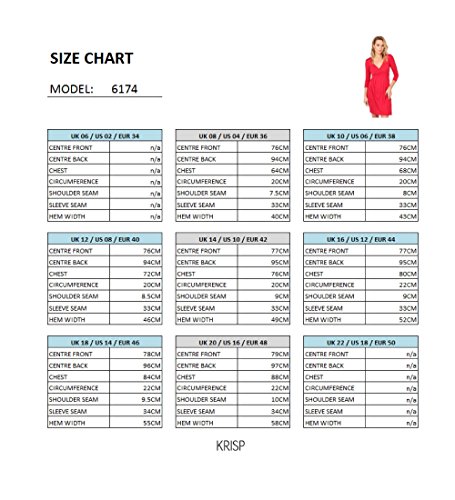 KRISP Vestido Moda Mujer Fruncido, Morado (6174), 36, 6174-PUR-08