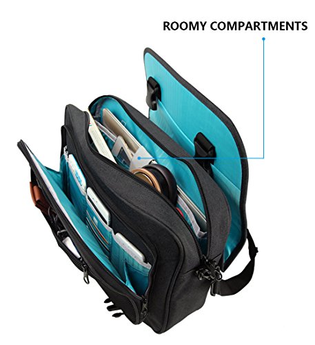 KROSER Maletín para Portátil Bandolera de Mensajero 16" Bolsa para Portátil Hidrófugo Flapover Bolso de Computadora de Negocios con Bolsillos RFID para Empresa/Universidad/Hombres/Mujeres