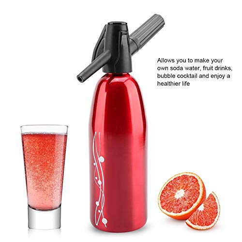 KSTE Soda Fabricante 1 PC de Manual casero de Soda Máquina de Agua, Frutas carbonatadas Bricolaje Botella Bebidas de Zumo Maker (Negro y Rojo)