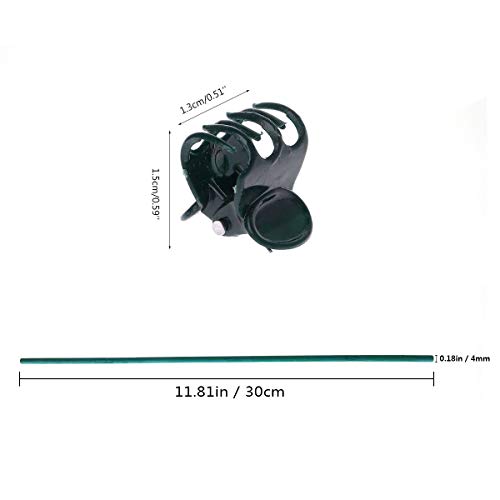 kungfu Mall 50 Unidades de Soporte de Plantas PC 12 Pulgadas de bambú Florales con 100 PCS Clips de Soporte de Plantas Clips de jardín Flor de la orquídea Clips Clips