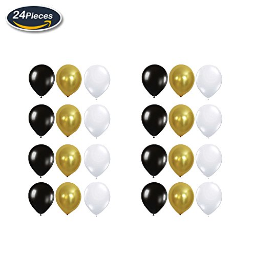 KUNGYO 60 Decoración para Fiestas de Cumpleaños Happy Birthday Pancarta Negro 40 Pulgadas Globo de Oro 60 Colgantes Flores de Papel Globos de Estrellas Látex