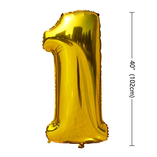 KUNGYO Letras Tipo Balón Doradas Happy Birthday+Número 10 Mylar Foil Globo+24 Piezas Negro Oro Blanco Globo de Látex 10 Años de Antigüedad Fiesta de Cumpleaños Decoraciones