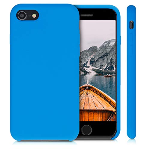 kwmobile Funda Compatible con Apple iPhone 7/8 / SE (2020) - Carcasa de TPU para móvil - Cover Trasero en Azul Cielo