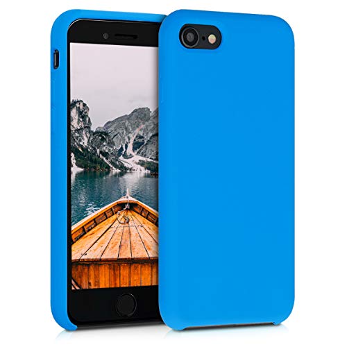 kwmobile Funda Compatible con Apple iPhone 7/8 / SE (2020) - Carcasa de TPU para móvil - Cover Trasero en Azul Cielo