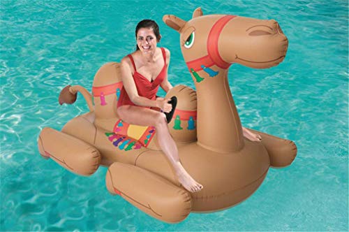 Kyman Las Nuevas Mujeres Inflable Gigante Paseo en Camello Piscina flotadores Animal ridable Piscina Floaties Cama de Agua Verano Juguetes Aire balsa Cama