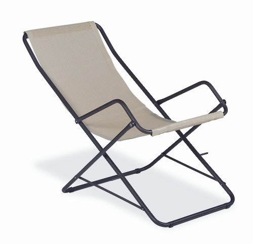 La uem grupo Spa 301702230005 Bahama 170 Cubierta silla hierro antiguo Marco con revestimiento Texil Back Beige