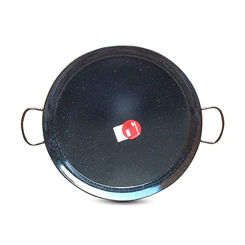 La Valenciana 10 cm Paella de Acero esmaltado, Black_Parent, Negro, 65 cm