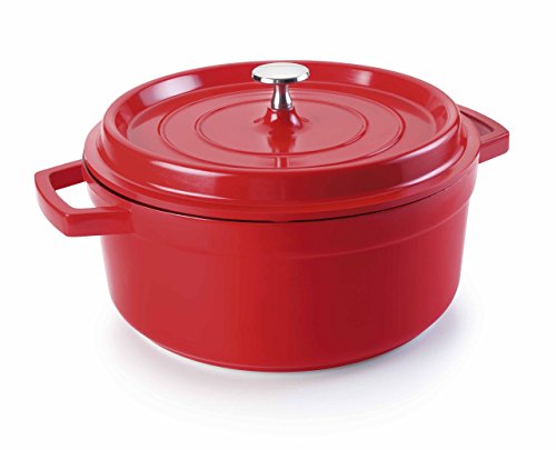 Lacor - 25924 - Cacerola Con Tapa Aluminio Fundido 24cm - Rojo