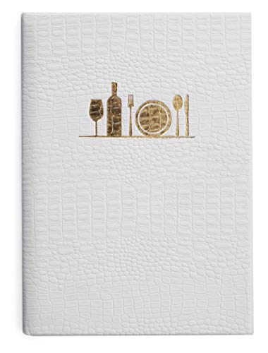Lacor Céline collection 28093- Porta menú fabricado en Simil-Piel con fundas fijas de PVC en piel de naranja, Termosellado en color oro, 17x23,5 cm (A5)